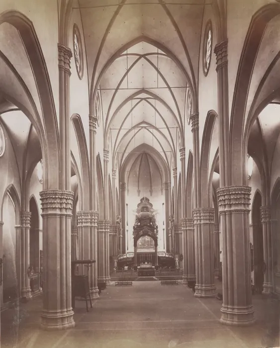 Framed Print : Interior of Basilica of San Petronio, Bologna, between 1880-1886. Creator: Giorgio Sommer Framed Print : Interior of Basilica of San Petronio, Bologna, between 1880-1886. Creator: Giorgio Sommer
