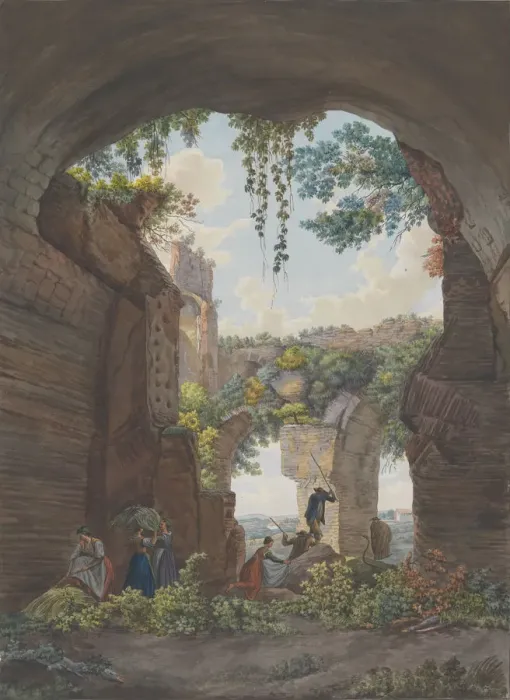 Framed Print : Interior of the Baths at Caracalla, ca. 1780. Creators: Giovanni Volpato, Louis Ducros Framed Print : Interior of the Baths at Caracalla, ca. 1780. Creators: Giovanni Volpato, Louis Ducros
