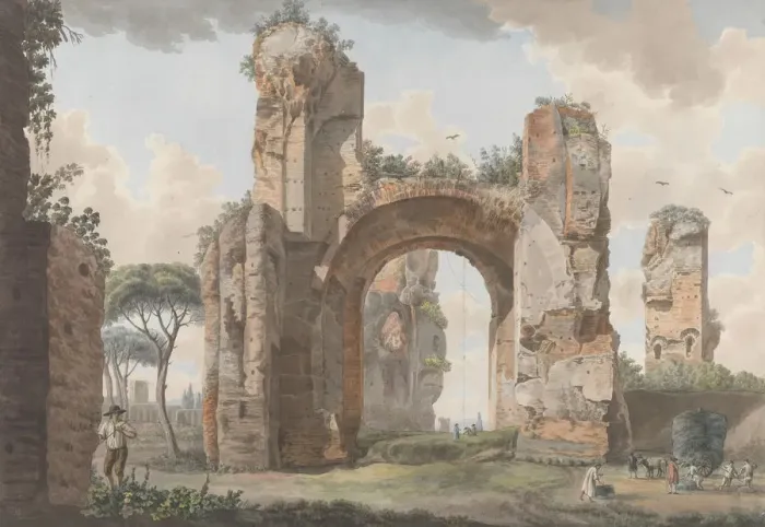 Framed Print : Interior of the Baths at Caracalla, ca. 1780. Creators: Giovanni Volpato, Louis Ducros Framed Print : Interior of the Baths at Caracalla, ca. 1780. Creators: Giovanni Volpato, Louis Ducros