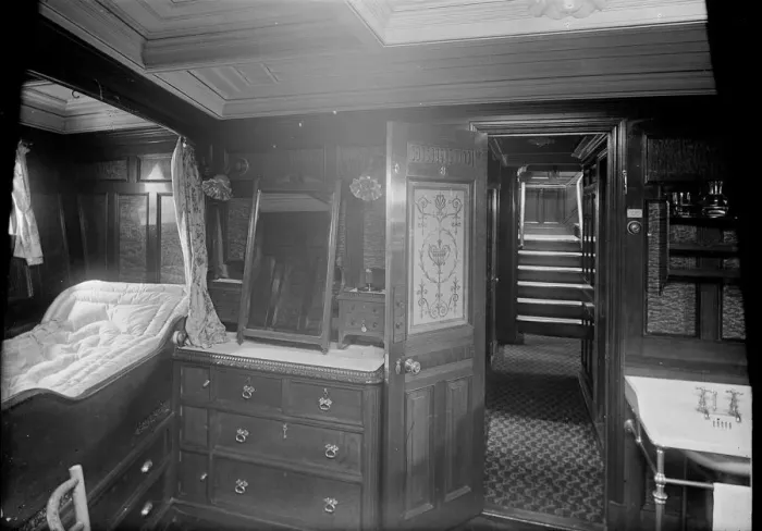 Framed Print : Interior of cabin on steam yacht Venetia, 1920. Creator: Kirk & Sons of Cowes Framed Print : Interior of cabin on steam yacht Venetia, 1920. Creator: Kirk & Sons of Cowes