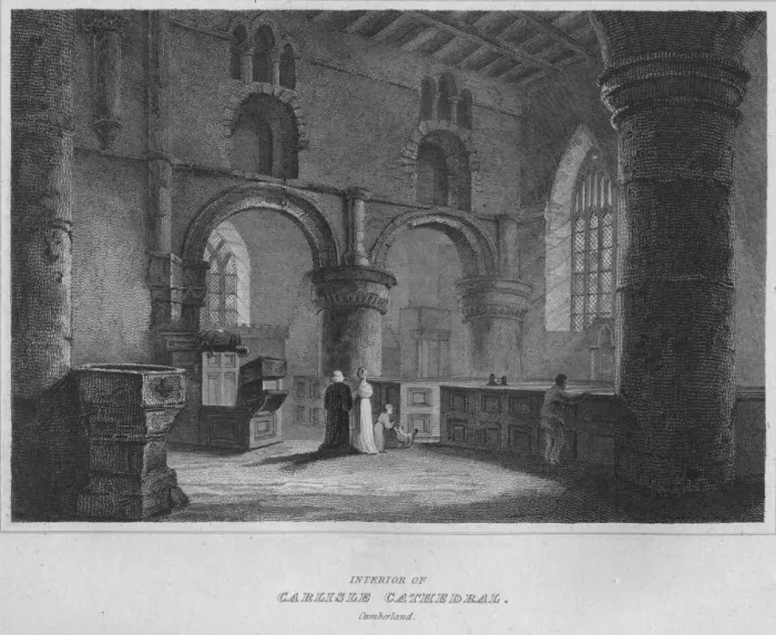 Framed Print : Interior of Carlisle Cathedral. Cumberland, 1814. Artist: John Greig Framed Print : Interior of Carlisle Cathedral. Cumberland, 1814. Artist: John Greig