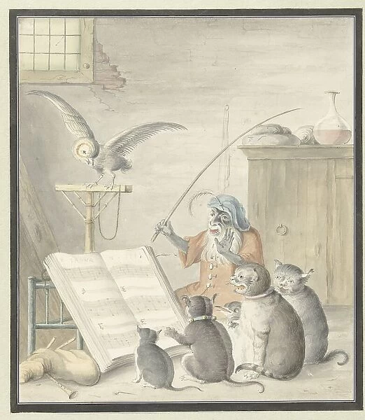 Interior with cat concert, 1620-1715. Creator: Cornelis Saftleven