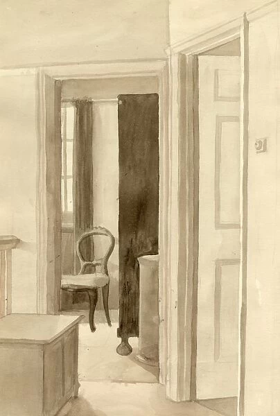 Interior with chair, c1950. Creator: Shirley Markham