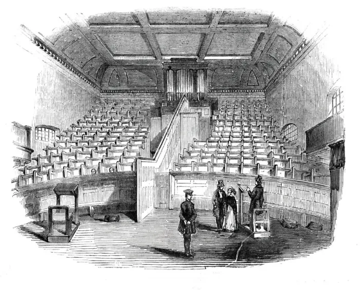 Framed Print : Interior of chapel, 1842. Creator: Unknown Framed Print : Interior of chapel, 1842. Creator: Unknown