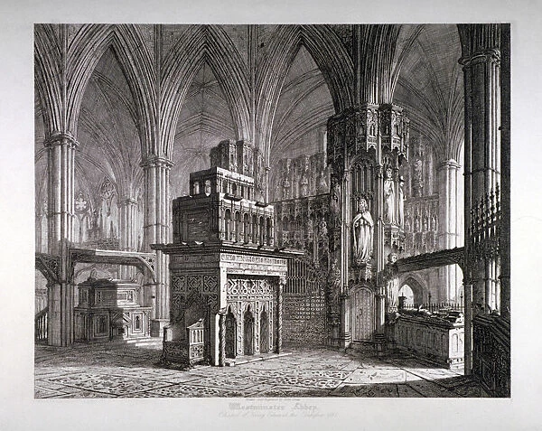 Interior of the Chapel of King Edward the Confessor, Westminster Abbey, London, c1817