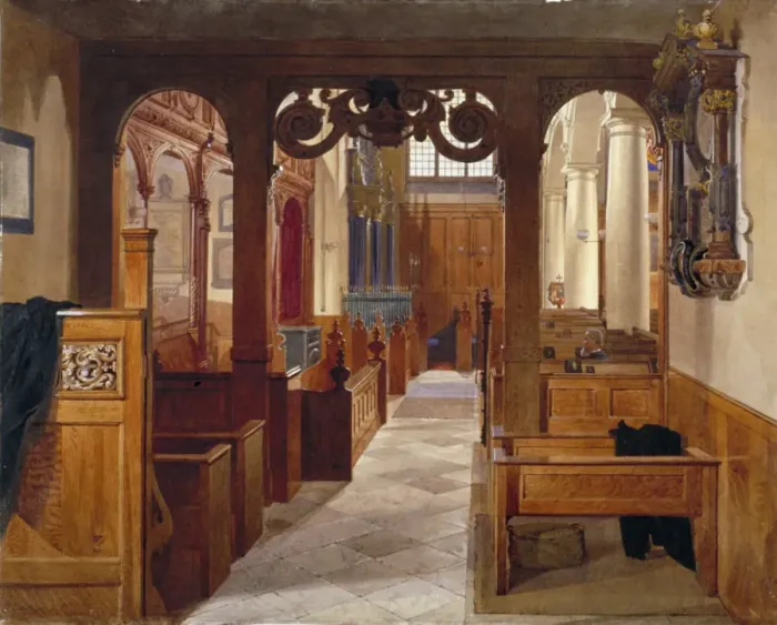 Framed Print : Interior of Charterhouse Chapel, London, 1885. Artist: John Crowther Framed Print : Interior of Charterhouse Chapel, London, 1885. Artist: John Crowther