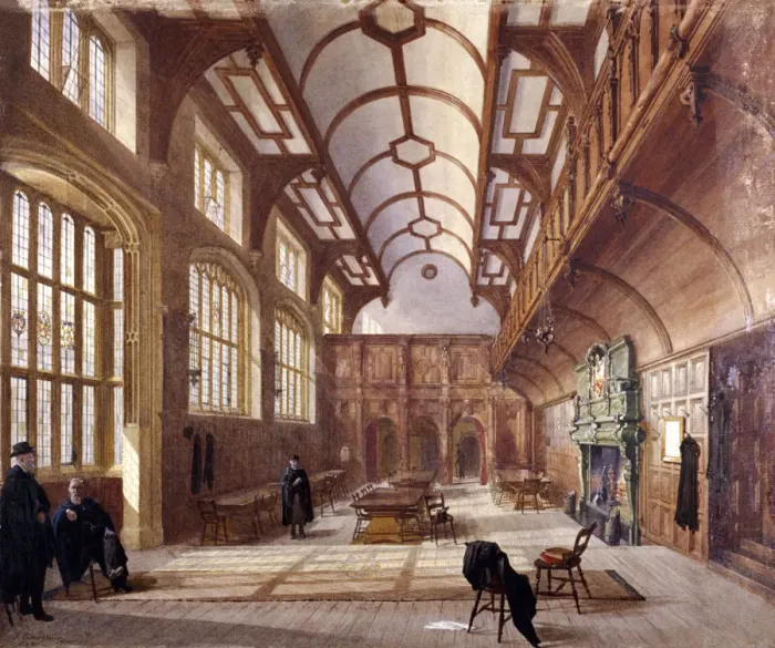 Framed Print : Interior of Charterhouse, London, 1885. Artist: John Crowther Framed Print : Interior of Charterhouse, London, 1885. Artist: John Crowther