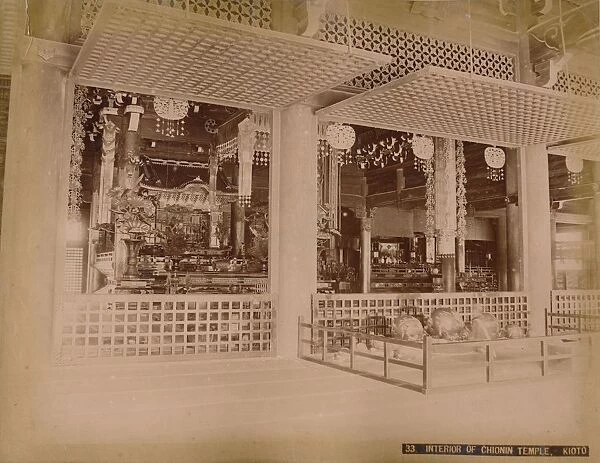 Interior of Chionin Temple, Kioto, c1890-1900