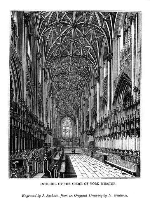 Framed Print : Interior of the choir of York Minster, c1830-1860 (1843). Artist: J Jackson Framed Print : Interior of the choir of York Minster, c1830-1860 (1843). Artist: J Jackson