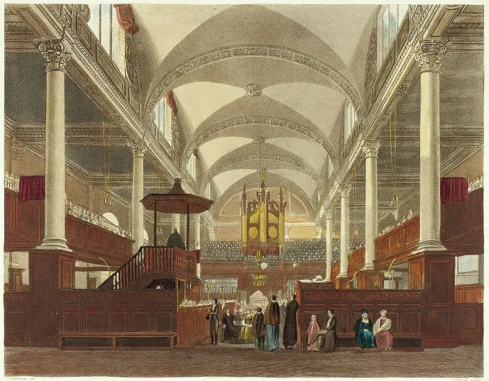 Framed Print : Interior of Christ Church, 1816. Creator: Daniel Havell Framed Print : Interior of Christ Church, 1816. Creator: Daniel Havell