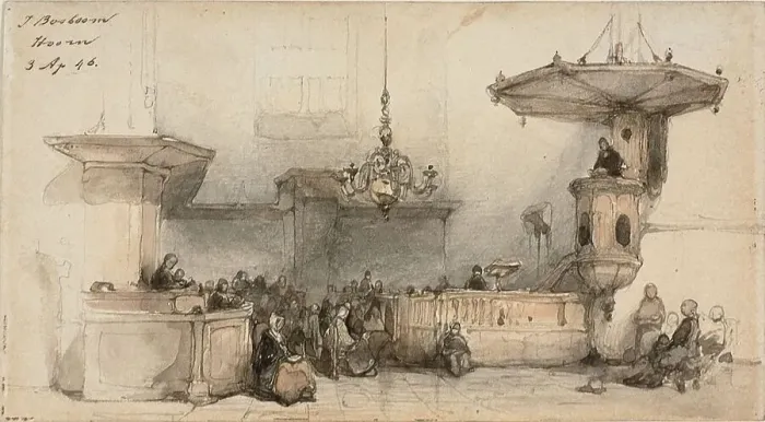 Framed Print : Interior of a Church, 1846. Creator: Johannes Bosboom Framed Print : Interior of a Church, 1846. Creator: Johannes Bosboom