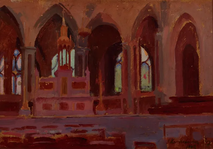 Framed Print : Interior of a Church, 1902. Creator: Jerzy Karszniewicz Framed Print : Interior of a Church, 1902. Creator: Jerzy Karszniewicz