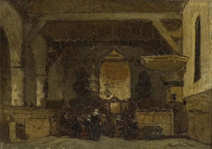 Framed Print : Interior of the Church in Maasland, c.1870-c.1875. Creator: Johannes Bosboom Framed Print : Interior of the Church in Maasland, c.1870-c.1875. Creator: Johannes Bosboom