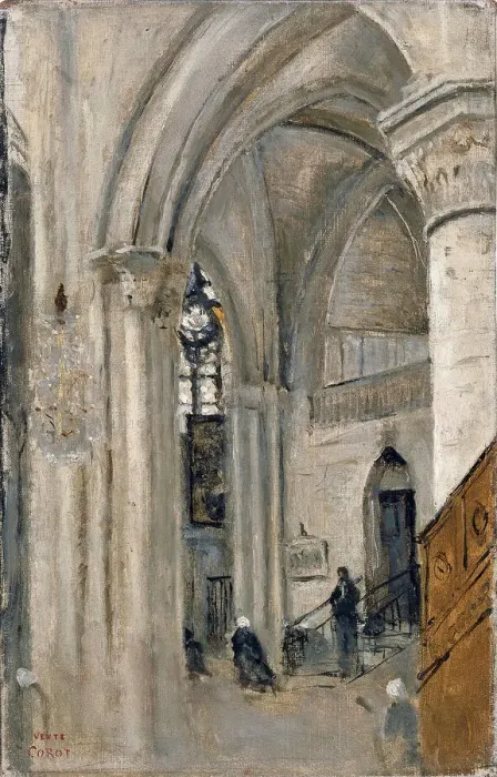 Framed Print : Interior of the Church at Mantes. Artist: Corot, Jean-Baptiste Camille (1796-1875) Framed Print : Interior of the Church at Mantes. Artist: Corot, Jean-Baptiste Camille (1796-1875)