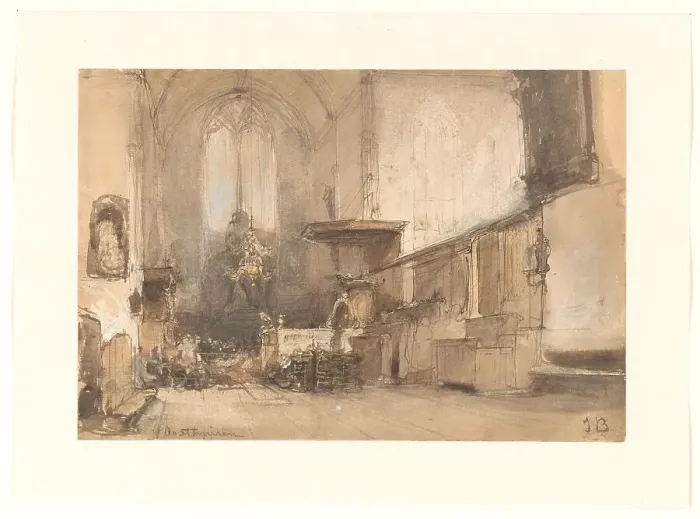 Framed Print : Interior of the church in Oosthuizen, 1827-1891. Creator: Johannes Bosboom Framed Print : Interior of the church in Oosthuizen, 1827-1891. Creator: Johannes Bosboom