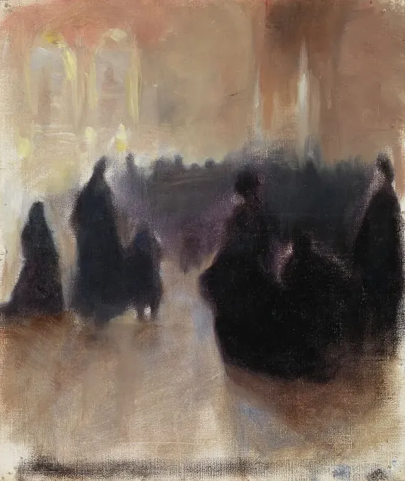 Framed Print : Interior of a Church in Paris, 1890-1895. Creator: Magnus Enckell Framed Print : Interior of a Church in Paris, 1890-1895. Creator: Magnus Enckell