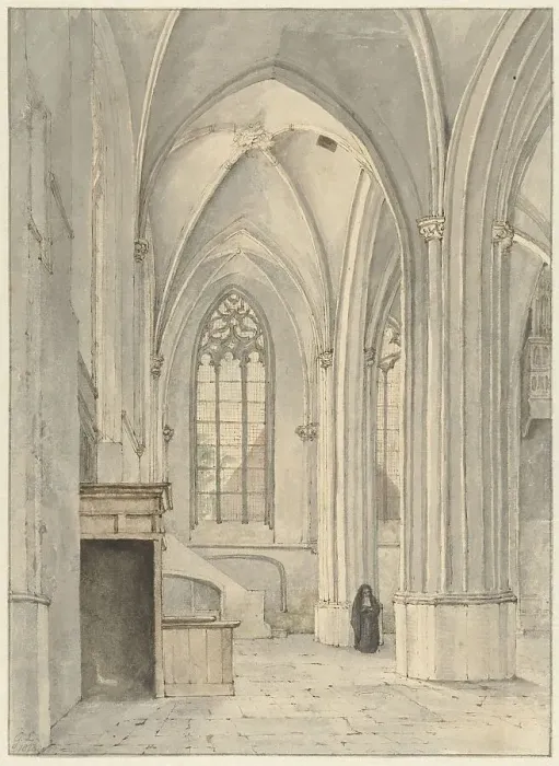 Framed Print : Interior of the Church of Rhenen, 1823. Creator: Gerrit Lamberts Framed Print : Interior of the Church of Rhenen, 1823. Creator: Gerrit Lamberts