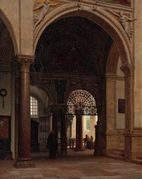Framed Print : The interior of the church of Santa Maria Sopra Minerva in Rome, 1874. Creator: Heinrich Hansen Framed Print : The interior of the church of Santa Maria Sopra Minerva in Rome, 1874. Creator: Heinrich Hansen