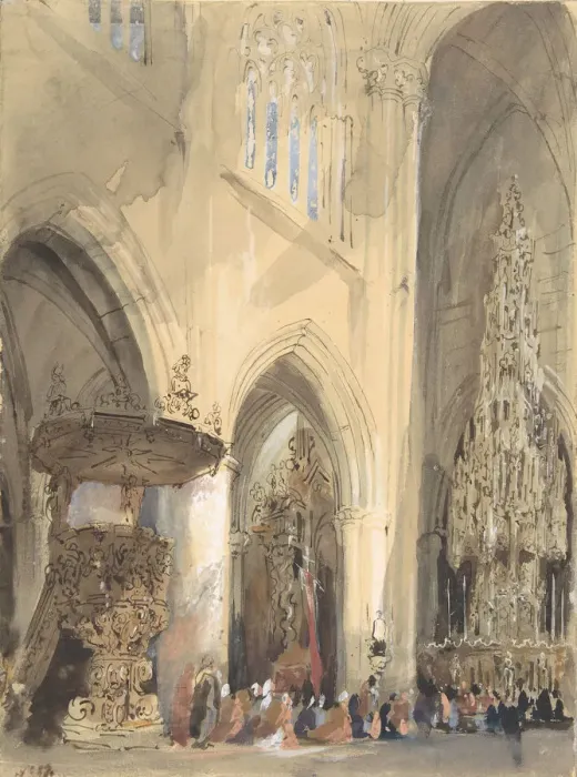 Framed Print : Interior of the Church of St. Jacques, Louvain, 1807-54. Creator: Jenaro Perez Villaamil Framed Print : Interior of the Church of St. Jacques, Louvain, 1807-54. Creator: Jenaro Perez Villaamil