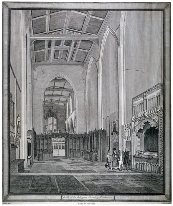 Framed Print : Interior of the Church of St Katherine by the Tower, Stepney, London, 1780. Artist Framed Print : Interior of the Church of St Katherine by the Tower, Stepney, London, 1780. Artist