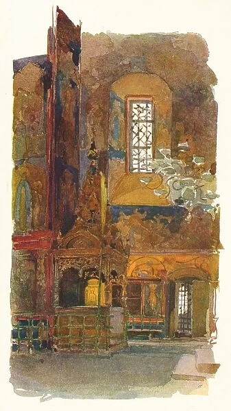 Interior of the Church of St. Nicholas, Yaroslav, c1900, (1905). Artist: Georges Kossiakoff