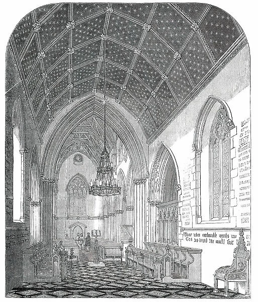 Interior of the Church of St. Stephen, Rochester-Row, Westminster, 1850. Creator: Unknown