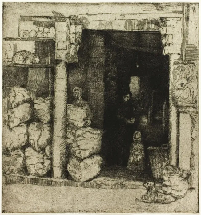 Framed Print : Interior of a Coal Shop, 1900. Creator: Donald Shaw MacLaughlan Framed Print : Interior of a Coal Shop, 1900. Creator: Donald Shaw MacLaughlan