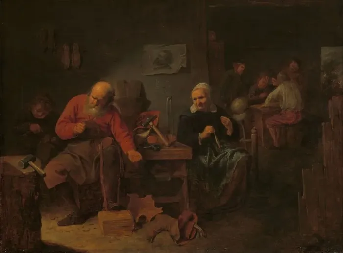 Framed Print : Interior of a Cobbler's Shop, c.1650. Creator: David Ryckaert III Framed Print : Interior of a Cobbler's Shop, c.1650. Creator: David Ryckaert III