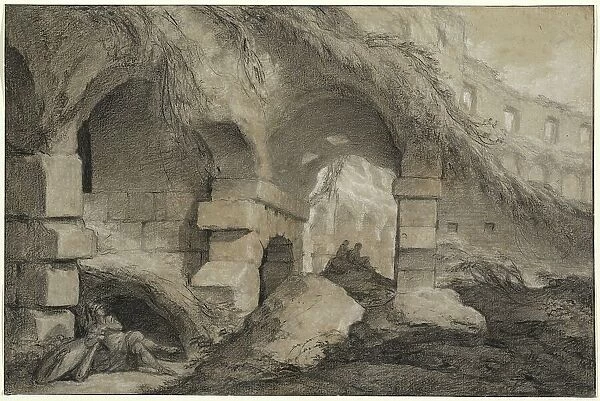 The Interior of the Colosseum, c. 1745. Creator: Charles Michel-Ange Challe