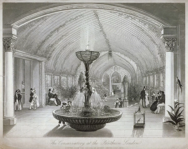 Interior of the conservatory in the Pantheon on Oxford Street, London, c1834. Artist