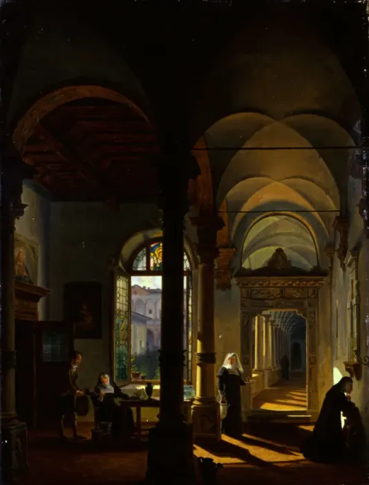 Framed Print : Interior of a Convent, 1832 Framed Print : Interior of a Convent, 1832