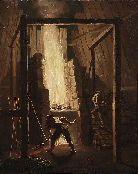 Interior of a Copper Foundry in Falun, 1781. Creator: Per Hillestrom