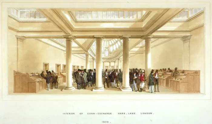 Framed Print : Interior of the Corn Exchange, Mark Lane, City of London, 1852 Framed Print : Interior of the Corn Exchange, Mark Lane, City of London, 1852