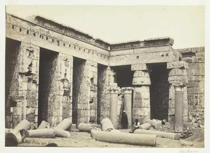 Framed Print : Interior Court of Medinet Habbo, Thebes, 1857. Creator: Francis Frith Framed Print : Interior Court of Medinet Habbo, Thebes, 1857. Creator: Francis Frith