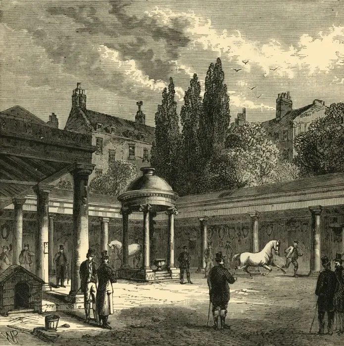 Framed Print : Interior of the Court-Yard of Old Tattersall s. c1876. Creator: Unknown Framed Print : Interior of the Court-Yard of Old Tattersall s. c1876. Creator: Unknown