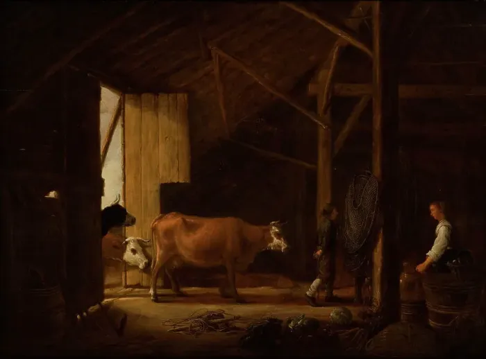 Framed Print : Interior of a Cowshed. Creator: Aelbert Cuyp Framed Print : Interior of a Cowshed. Creator: Aelbert Cuyp