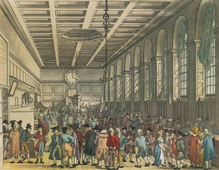 Framed Print : Interior of Custom House, London, 1808. Artists: Augustus Charles Pugin, Thomas Rowlandson Framed Print : Interior of Custom House, London, 1808. Artists: Augustus Charles Pugin, Thomas Rowlandson