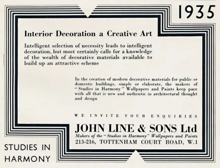 Framed Print : Interior Decoration a Creative Art - John Line & Sons Ltd, 1935 Framed Print : Interior Decoration a Creative Art - John Line & Sons Ltd, 1935