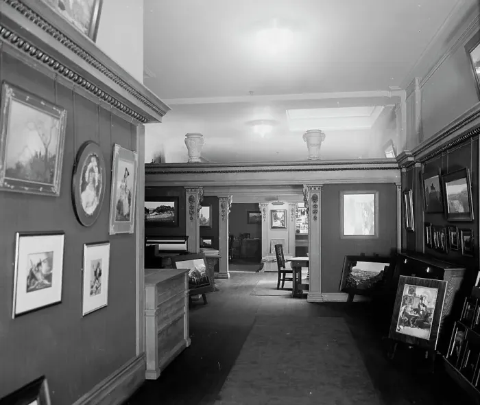 Framed Print : Interior of Detroit Photographic Company, 229 Fifth Avenue, New York City, between 1900 and 1910. Creator: William H. Jackson Framed Print : Interior of Detroit Photographic Company, 229 Fifth Avenue, New York City, between 1900 and 1910. Creator: William H. Jackson