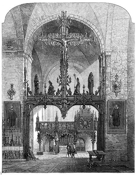 'Interior of the Dom, Lübeck', by Samuel Read, in the exhibition of the Society of... 1862. Creator: Mason Jackson. 'Interior of the Dom, Lübeck', by Samuel Read, in the exhibition of the Society of... 1862