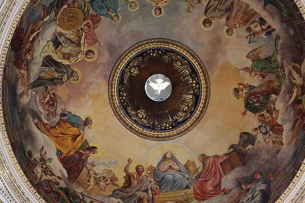 Interior of the dome of St Isaacs Cathedral, St Petersburg, Russia, 2011. Artist: Sheldon Marshall
