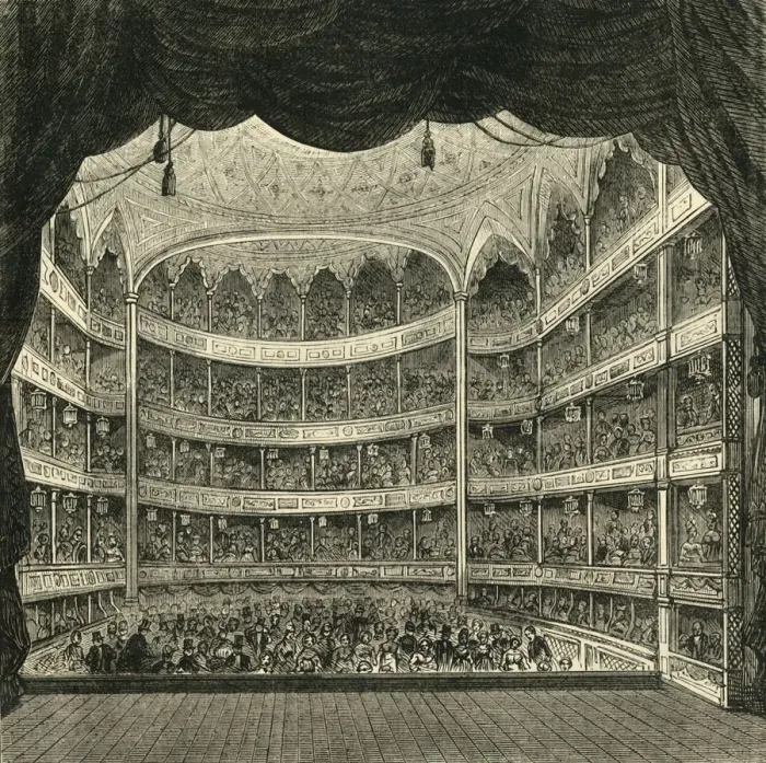 Framed Print : Interior of Drury Lane Theatre, 1804, (1881). Creator: Unknown Framed Print : Interior of Drury Lane Theatre, 1804, (1881). Creator: Unknown