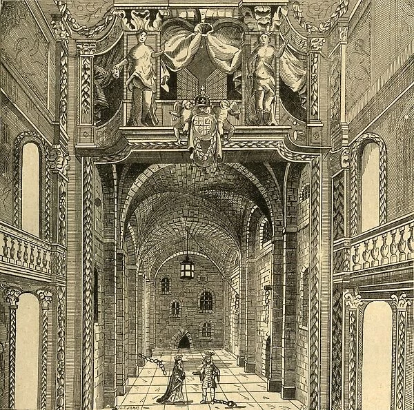 Interior of the Dukes Theatre, c1673, (1897). Creator: Unknown