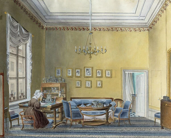Interior in E Boratynskys House, Moscow, Russia, 1830s. Artist: Russian Master