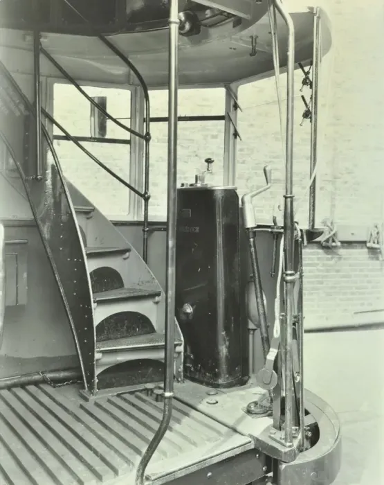 Framed Print : Interior of an electric tram showing driver controls, 1931 Framed Print : Interior of an electric tram showing driver controls, 1931