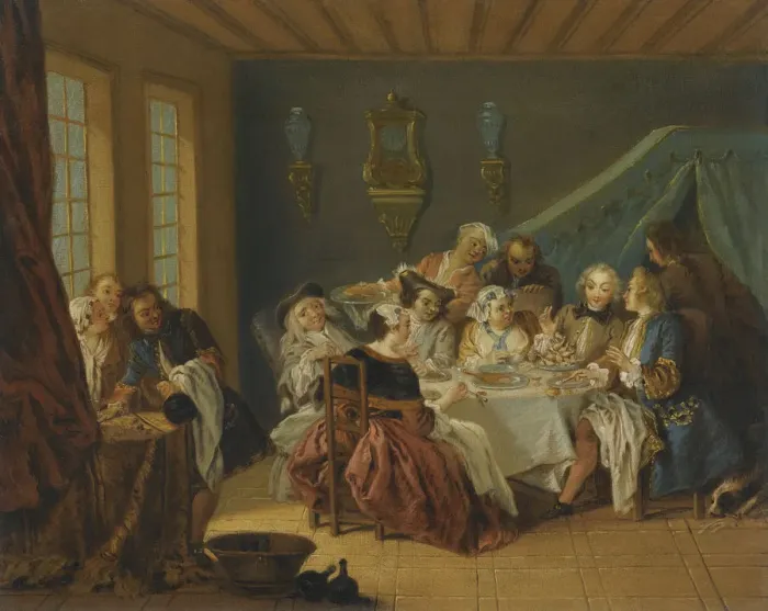 Framed Print : An Interior With Elegant Figures Dining Framed Print : An Interior With Elegant Figures Dining