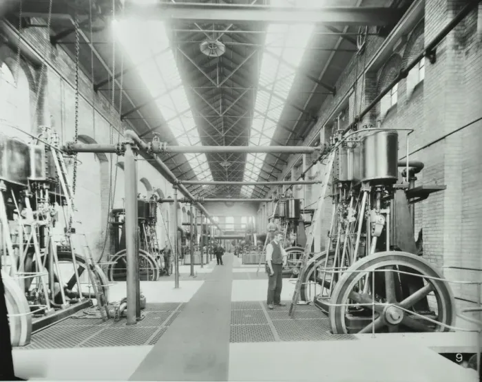 Framed Print : Interior of engine the house at Crossness Sewage Treatment Works, London, 1894 Framed Print : Interior of engine the house at Crossness Sewage Treatment Works, London, 1894