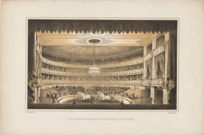Framed Print : Interior of the Equestrian Circus Theatre in Saint Petersburg, 1850. Creator: Premazzi