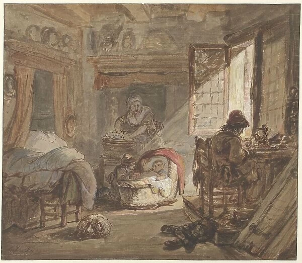 Interior with family, 1763-1826. Creator: Abraham van Strij