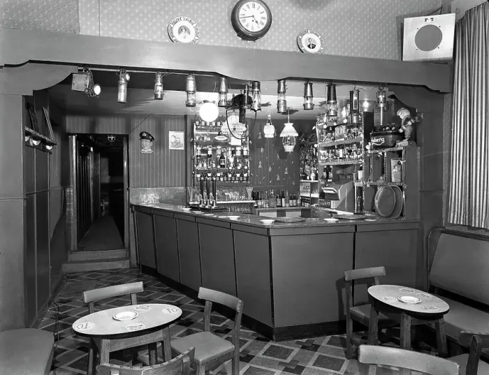 Framed Print : Interior of the Ferryboat Inn, Mexborough, South Yorkshire, 1956. Artist: Michael Walters Framed Print : Interior of the Ferryboat Inn, Mexborough, South Yorkshire, 1956. Artist: Michael Walters